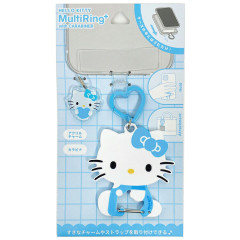 Japan Sanrio Multi Ring Plus with Carabiner - Hello Kitty : Sitting Blue