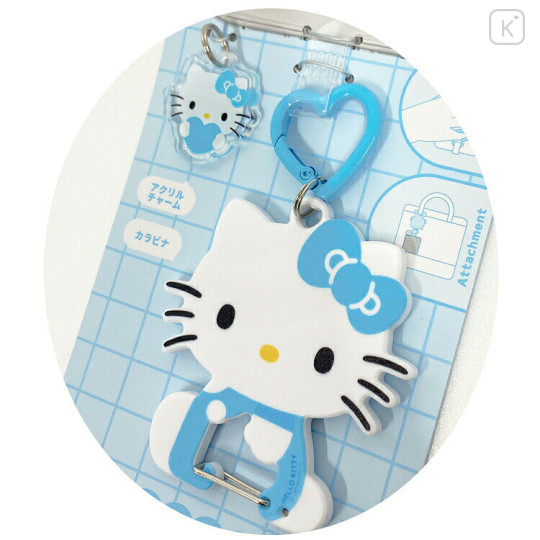 Japan Sanrio Multi Ring Plus with Carabiner - Hello Kitty : Sitting Blue - 2