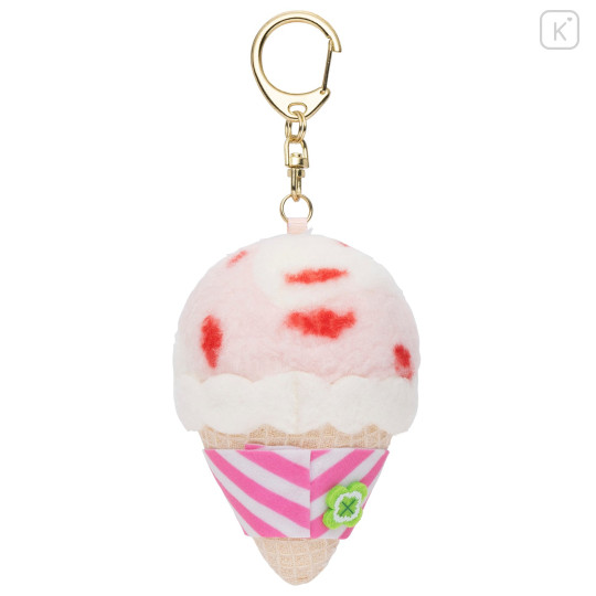 Japan Koupen-chan Mascot Holder - Koupenchan : Strawberry Milk Ice Cream Cone - 5
