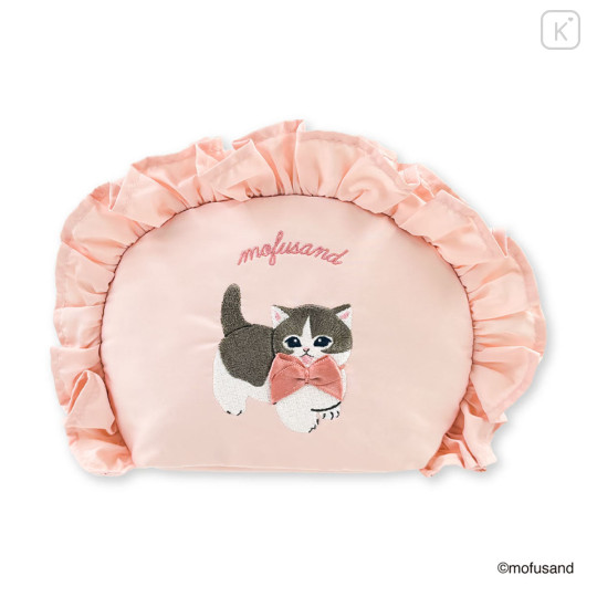 Japan Mofusand Round Pouch with Frills - Pink - 1