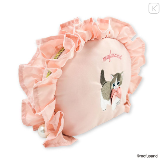 Japan Mofusand Round Pouch with Frills - Pink - 4