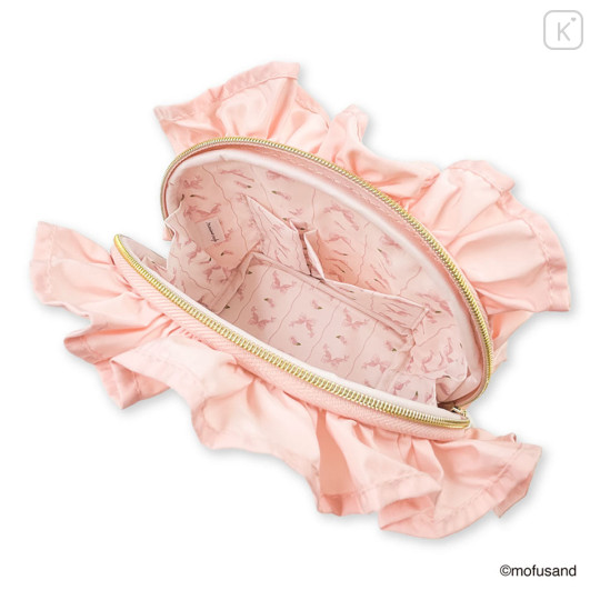 Japan Mofusand Round Pouch with Frills - Pink - 6