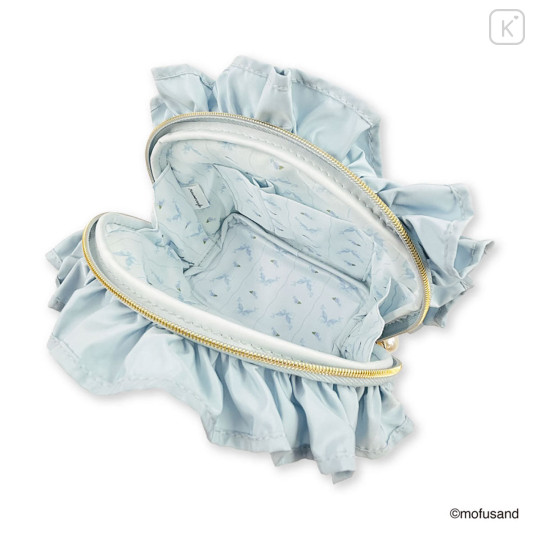 Japan Mofusand Round Pouch with Frills - Blue - 6