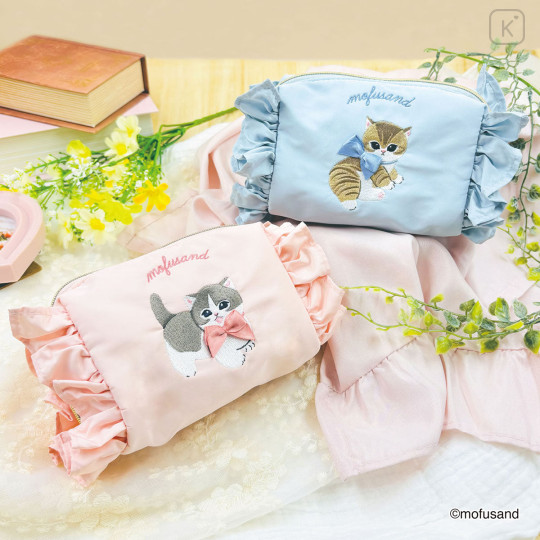 Japan Mofusand Square Pouch with Frills - Pink - 2