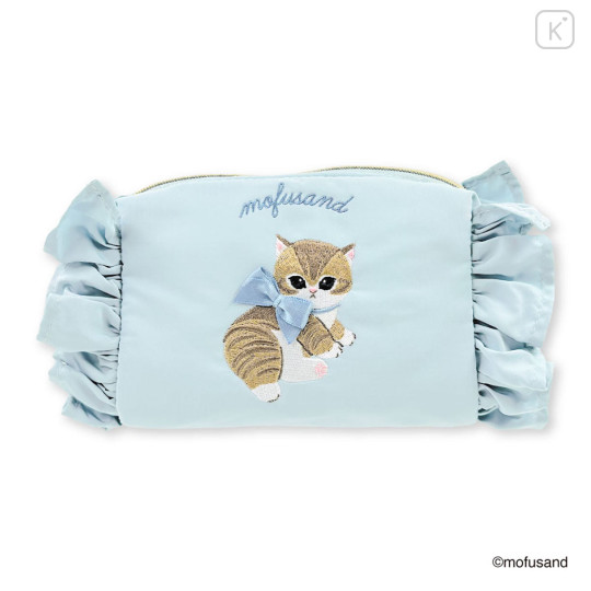 Japan Mofusand Square Pouch with Frills - Blue - 3
