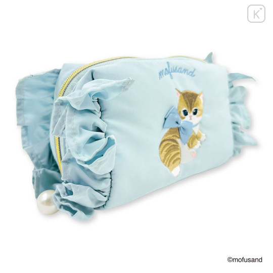 Japan Mofusand Square Pouch with Frills - Blue - 4
