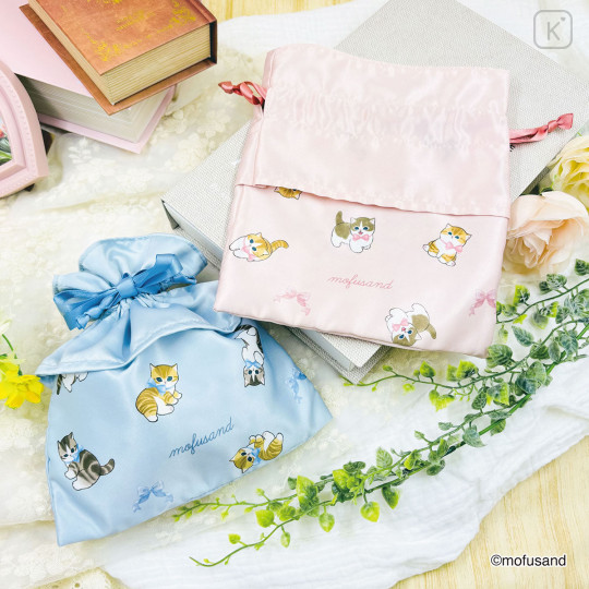 Japan Mofusand Frilled Drawstring Bag - Blue - 2