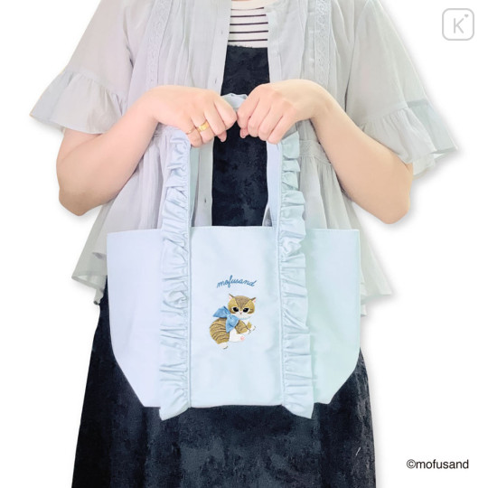 Japan Mofusand Mini Tote Bag with Frills - Blue - 2