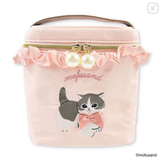 Japan Mofusand Mini Vanity Pouch with Frills - Pink - 4