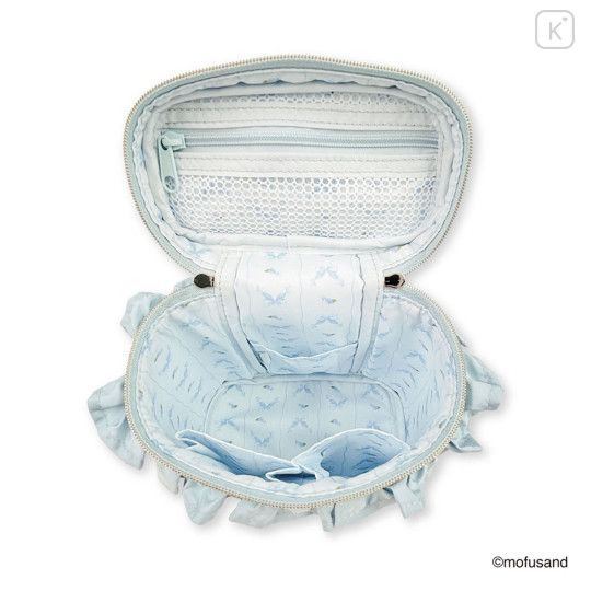 Japan Mofusand Mini Vanity Pouch with Frills - Blue - 6