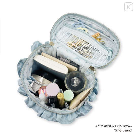 Japan Mofusand Mini Vanity Pouch with Frills - Blue - 7