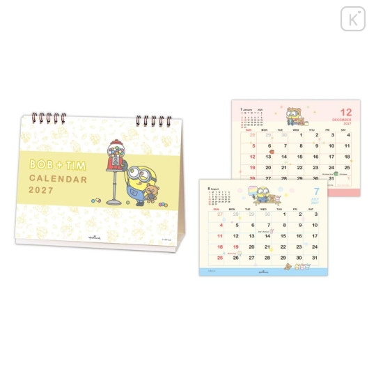 Japan Minions Desk Calendar - Minions : Bob & Tim Bear 2027 - 1