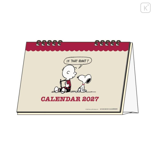 Japan Peanuts Desk Calendar - Snoopy : Charlie Vintage 2027 - 1