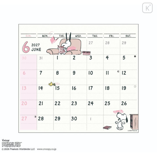 Japan Peanuts Desk Calendar & To Do List - Snoopy & Woodstock : 2027 - 2