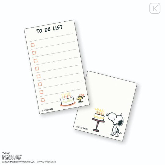 Japan Peanuts Desk Calendar & To Do List - Snoopy & Woodstock : 2027 - 6