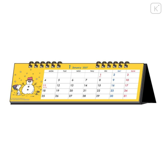 Japan Peanuts Slim Desk Calendar - Snoopy & Woodstock : Characters 2027 - 1