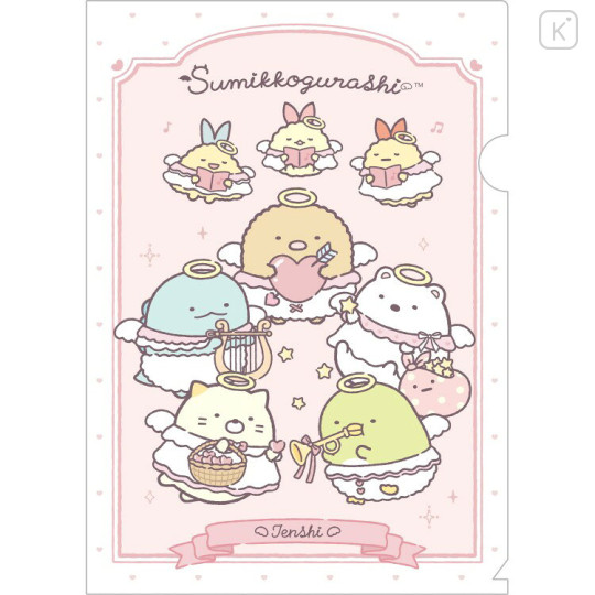 Japan San-X A4 Clear Holder - Sumikko Gurashi : Angel and Devil's Tail A - 1