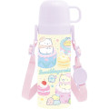 Japan San-X Compact 2-Way Stainless Steel Bottle - Sumikko Gurashi : Colorful Cake - 2