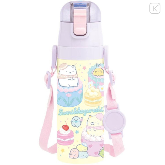 Japan San-X Compact 2-Way Stainless Steel Bottle - Sumikko Gurashi : Colorful Cake - 4
