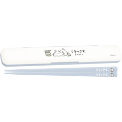 Japan San-X Chopsticks 18cm with Case - Rilakkuma : Manpuku