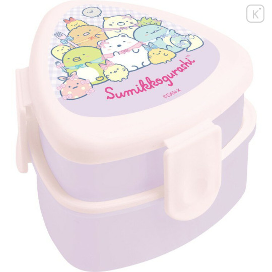Japan San-X 2 Tier Bento Lunch Box 500ml - Sumikko Gurashi : Colorful Cake - 1