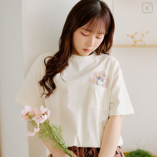 Japan Mofusand Hibiya Kadan T-Shirt (M) - Cosmos Off-White - 3