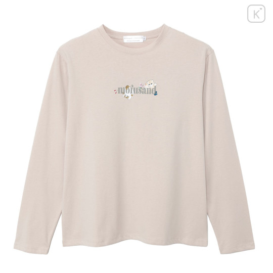 Japan Mofusand Hibiya Kadan Long Sleeve T-Shirt (L) - Leaf Beige - 1