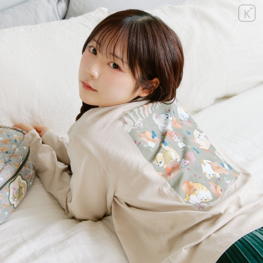 Japan Mofusand Hibiya Kadan Long Sleeve T-Shirt (L) - Leaf Beige - 5
