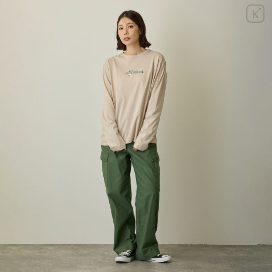 Japan Mofusand Hibiya Kadan Long Sleeve T-Shirt (L) - Leaf Beige - 8