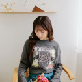 Japan Mofusand Hibiya Kadan Long Sleeve T-Shirt (L) - Rose Charcoal Black - 5