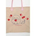 Japan Koupen-chan Embroidered Tote Bag - Koupenchan : Apple Beige - 4