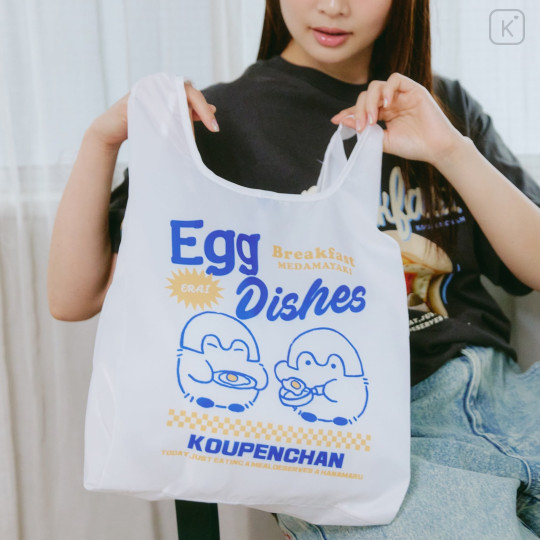 Japan Koupen-chan Eco Bag - Koupenchan : Egg Dishes White - 4