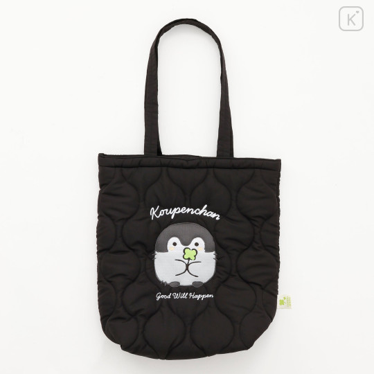 Japan Koupen-chan Quilted Tote Bag - Koupenchan : Good Will Happen Black - 1