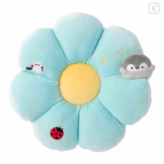 Japan Koupen-chan Mochi Plush Cushion - Koupenchan : Light Blue Flower - 1