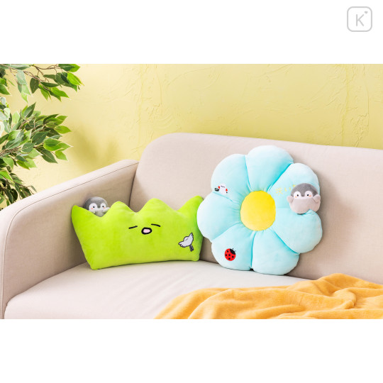 Japan Koupen-chan Mochi Plush Cushion - Koupenchan : Light Blue Flower - 2
