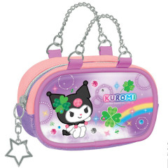Japan Sanrio Enamel Pouch Keychain - Kuromi : Heisei Retro