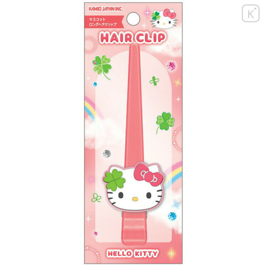 Japan Sanrio Long Hair Clip - Hello Kitty : Heisei Retro Clover - 1