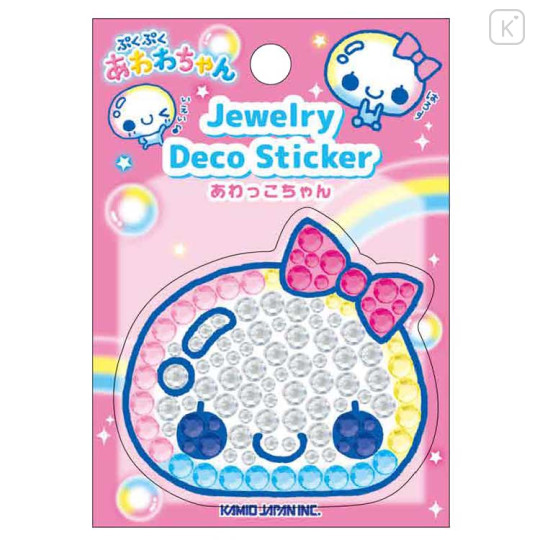 Japan Kamio Jewelry Deco Sticker - Pukupuku Awawa-chan : Heisei Retro Pink - 1