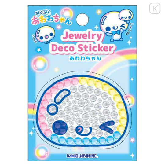 Japan Kamio Jewelry Deco Sticker - Pukupuku Awawa-chan : Heisei Retro Blue - 1