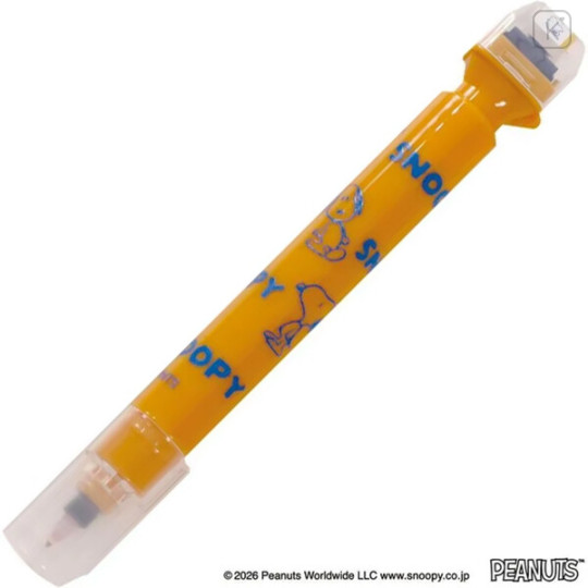 Japan Peanuts Kutsuwa Cruro Rolling Stamp Pen - Snoopy : Orange - 4