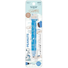 Japan Peanuts Kutsuwa Cruro Rolling Stamp Pen - Snoopy : Olaf Blue