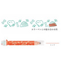 Japan Peanuts Kutsuwa Cruro Rolling Stamp Pen - Snoopy : Food Red - 2