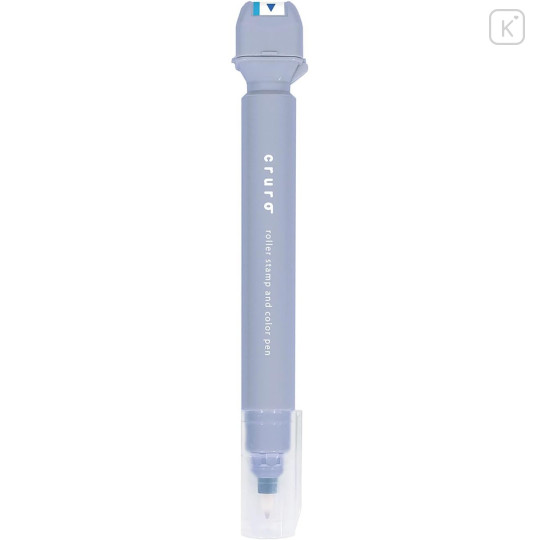 Japan Kutsuwa Cruro Rolling Stamp Pen - Right Arrow Smoky Blue - 2