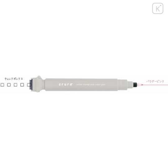 Japan Kutsuwa Cruro Rolling Stamp Pen - Checkbox Square Light Gray - 5