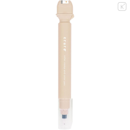 Japan Kutsuwa Cruro Rolling Stamp Pen - Star Garland Latte Beige - 2