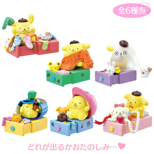 Japan Sanrio Re-Ment Miniature Figure Full Set - Pompompurin : Get ready with Me What should I wear today? - 1