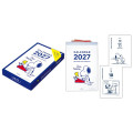 Japan Peanuts Daily Desk Calendar - Snoopy : 2027 Hallmark 365 Days Navy - 1