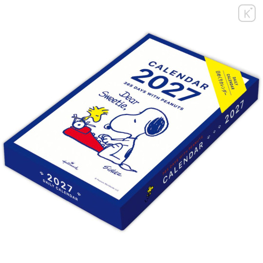 Japan Peanuts Daily Desk Calendar - Snoopy : 2027 Hallmark 365 Days Navy - 2