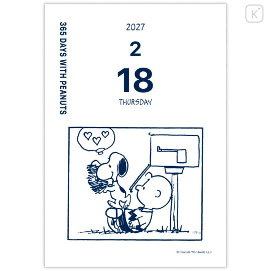 Japan Peanuts Daily Desk Calendar - Snoopy : 2027 Hallmark 365 Days Navy - 4