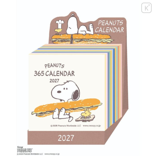 Japan Peanuts Daily Desk Calendar - Snoopy : 2027 Comic 365 Days - 1